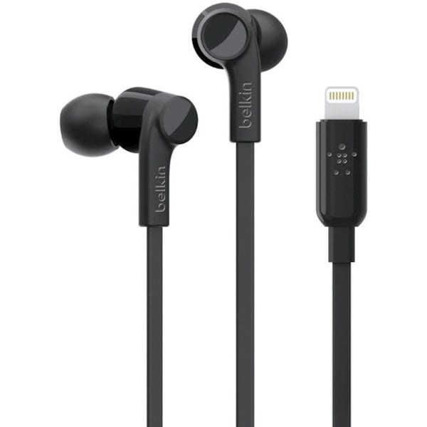 Belkin ROCKSTAR IN-EAR HEADPHONES W/LIGHTNING CONNECTOR BLACK IN G3H0001BTBLK - main