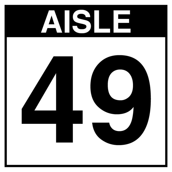 5S Supplies Warehouse Aisle 49 Sign - 12in x 12in - DOUBLE - BRKT - PVC AISLE49-12X12-DOUBLE-BRKT - main