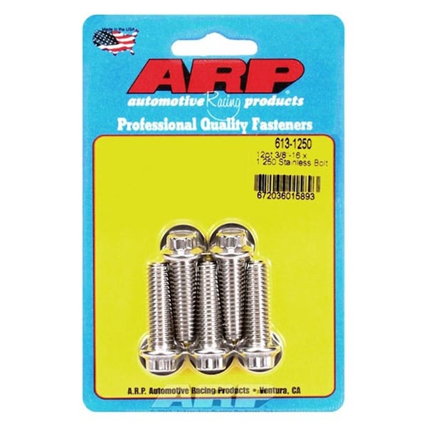Arp 6131250 0.3716 x 1.25 in. Stainless Steel 12 Point Bolt Kit, 5PK ARP613-1250 - main