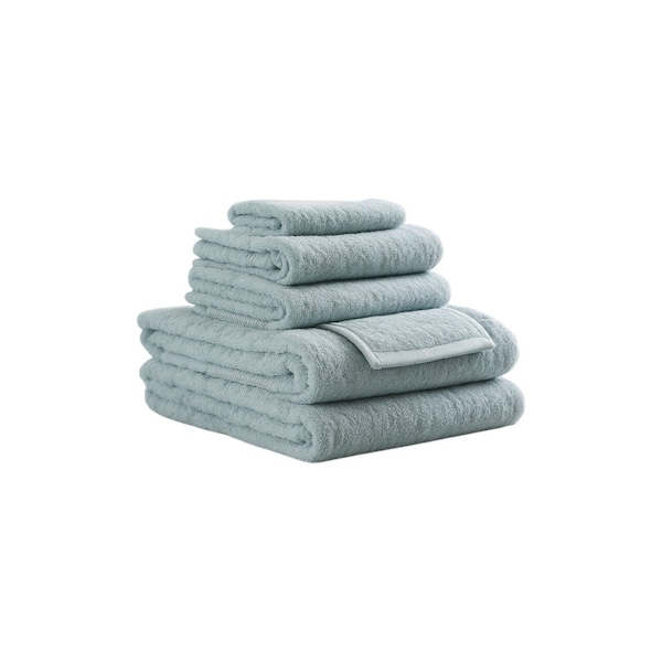 Homeroots Set of Six Sea Green Cotton Quick Dry Terry Cloth Towels, 6PK 700343 - main