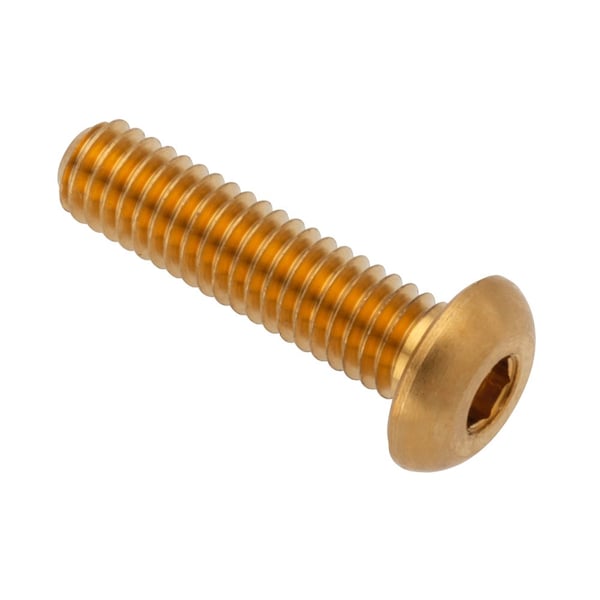Zoro Select M4-0.70 Socket Head Cap Screw, Button, Plain Brass, 16 mm Length ZBC4X16BR - main