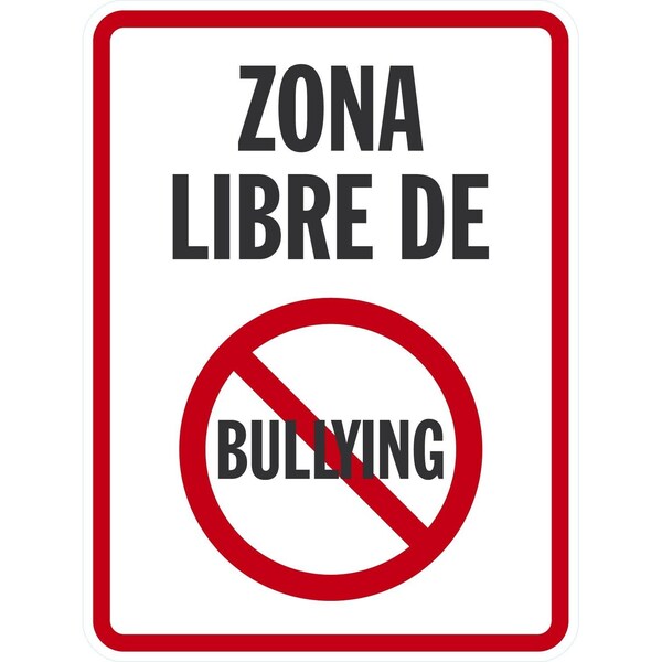 Lyle Zona Libre De With No Bullying Symbol, 18x24, High Intensity Prismatic, White G-10486-HI_18x24 - main