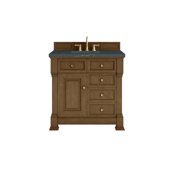 James Martin Vanities Brookfield 36 in. Single Vanity, Honey Oak w/ 3 CM Charcoal Soapstone Silestone Top 547-V36-HNO-3CSP - main