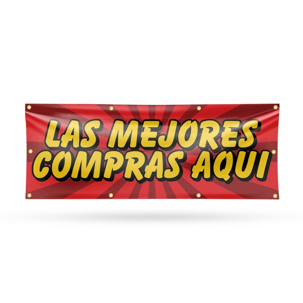Signmission Las Mejores Compras Aqui, 36 Inch x 96 Inch, Vinyl Banner B-96-30723 - main