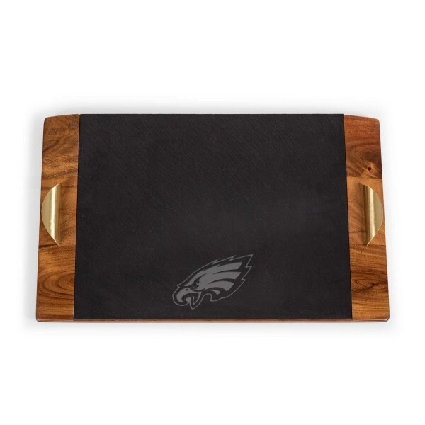 Picnic Time Family Of Brands NFL Philadelphia Eagles - Covina Acacia and Slate Serving Tray 957-07-512-243-2 - main