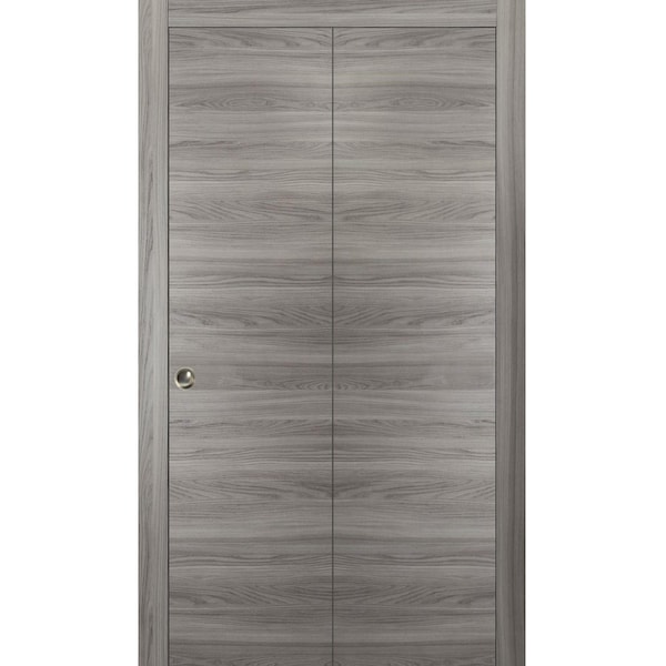 Sartodoors Sliding Closet Bi-fold Doors, Planum 0010 Ginger Ash, Sturdy Tracks Moldings Trims Hardware Set, Wo PLANUM0010BF-GA-48 x 96 (2* 24x96) - main