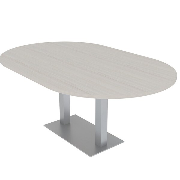 Skutchi Designs Racetrack Conference Table With Power Unit, 48 in W, 72 in L, Ivory HAR-RAC-48X72-DOU-K458-NA - main