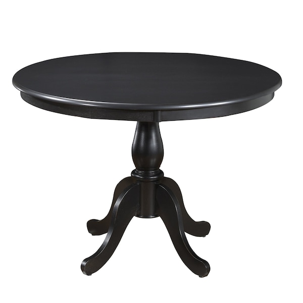 Homeroots 42" Black Rounded Solid Manufactured Wood And Solid Wood Pedestal Base Dining Table 517754 - main