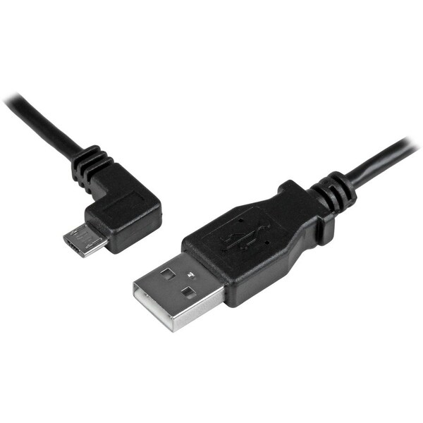 Startech.Com 2m 6 ft Left Angle Micro-USB Charge-and-Sync Cable M/M - USB 2.0 A to Micro-USB - 24 AWG USBAUB2MLA - main