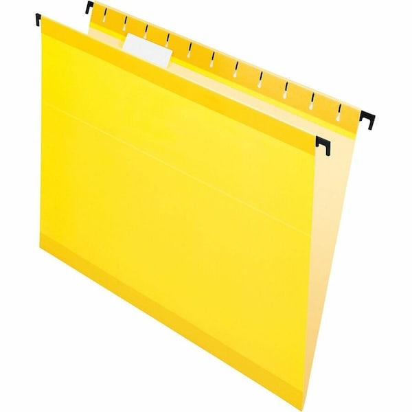 Pendaflex SureHook 1/5 Tab Cut Letter Recycled Hanging Folder - 8 1/2in x 11in - Yellow - Acid-free, 20PK 615215YEL - main
