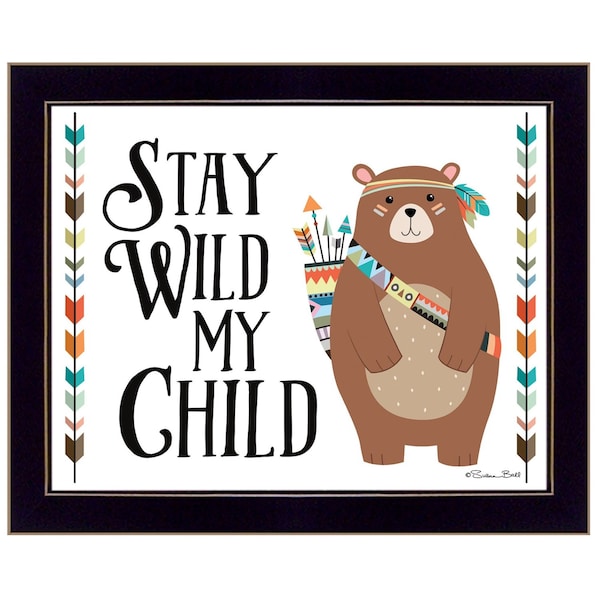 Homeroots Stay Wild My Child 1 Black Framed Print Wall Art 415706 - main
