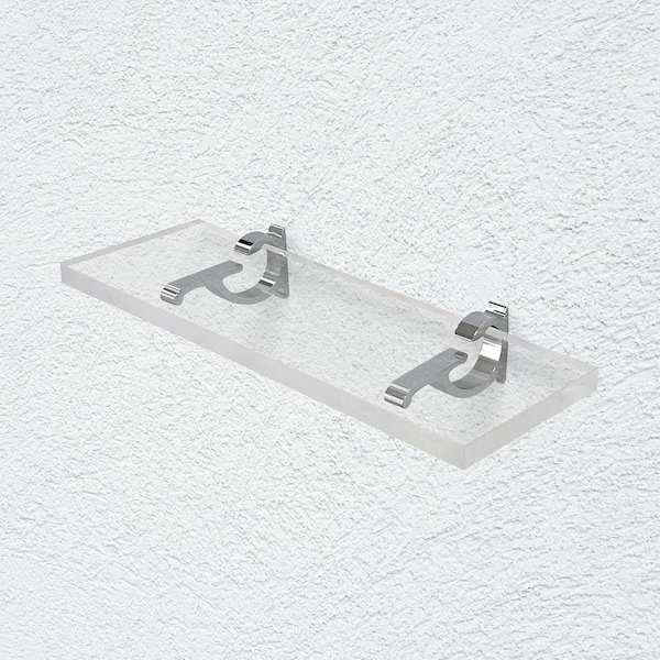 Fab Glass And Mirror Acrylic Shelf 6 x 24inces Chrome Bracket 3/4in Thickness Acrylic Pack of 1 AS19CC-6x24CH1P - main