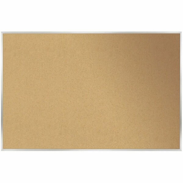 Ghent Natural Cork Bulletin Board, Satin Aluminum Frame, 4ft H x 7ft 4in W AK47 - main