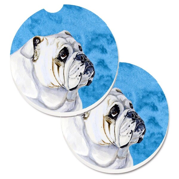 Carolines Treasures Blue Bulldog English Cup Holder Car Coaster, PK2 LH9364BUCARC - main