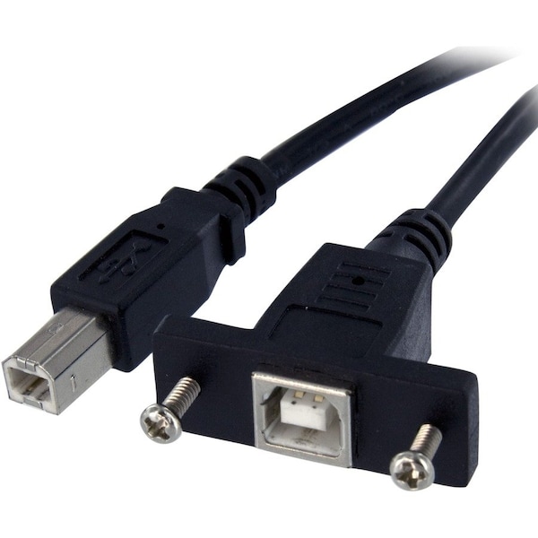 Startech.Com 3 FT PANEL MOUNT USB CABLE B TO B-F/M USBPNLBFBM3 - main