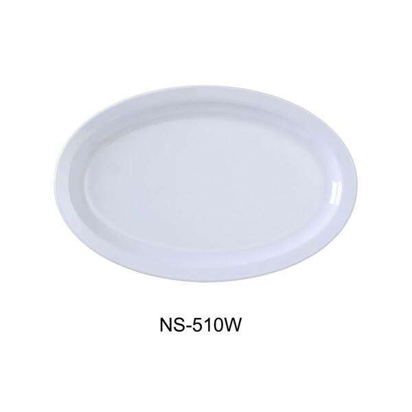 Yanco 9.75 x 6.75 in. Nessico Oval Platter with Narrow Rim, White, 24PK NS-510W - main