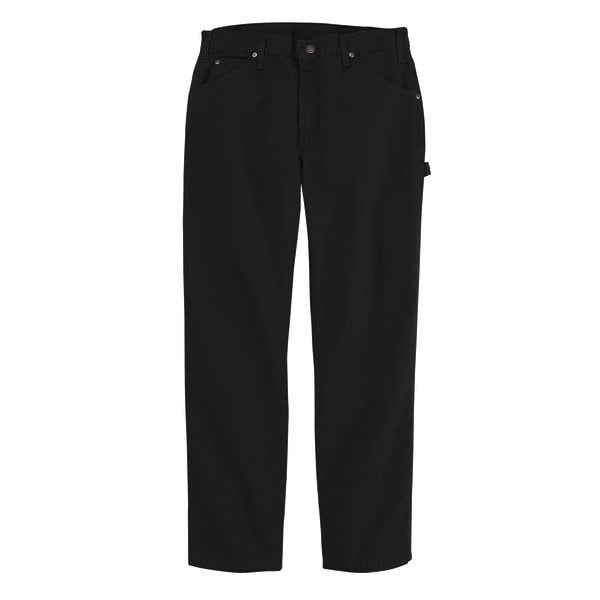 Dickies Men's Relaxed Fit Heavyweight Carpenter Jeans, 36 in, Rinsed Black, 100% Cotton 1933BK 36 32 - main
