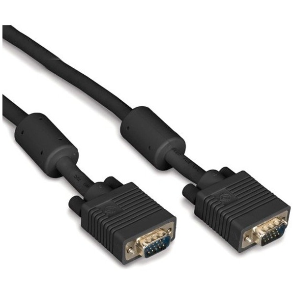 Black Box Vga Video Cable w/ Ferrite Core, Black, Male/Male, 20-Ft. (6.0-M), Cable, 20 ft EVNPS06B-0020-MM - main
