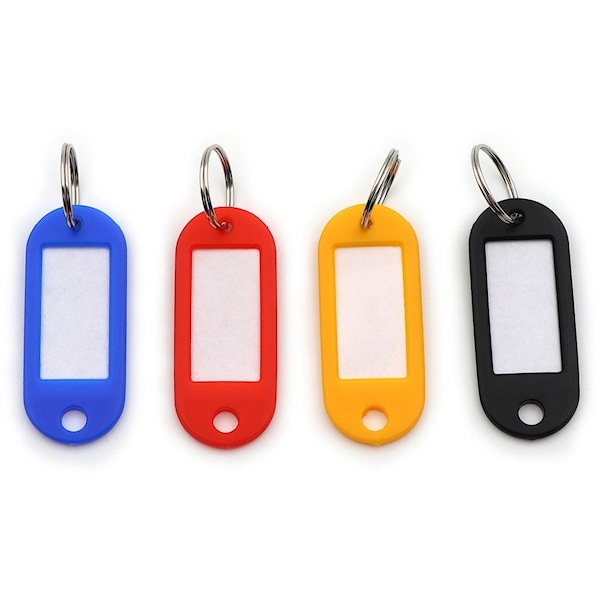 Carl Mfg Split Ring Key Tags, Assorted, Plastic, Key Tag, 20 PK CUI81020 - main