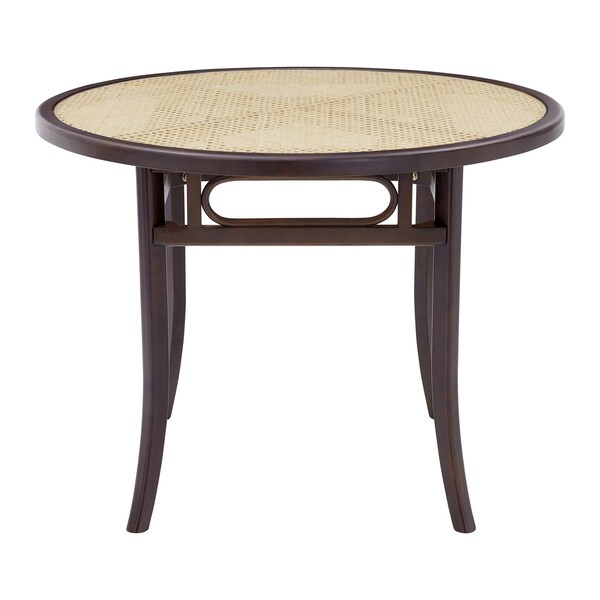 Homeroots 39" Natural And Black Rounded Glass Dining Table 544707 - main
