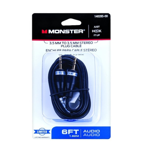 Monster Cable Just Hook It Up 6 ft. L Stereo Audio Cable 3.5 mm 140285-00 - main