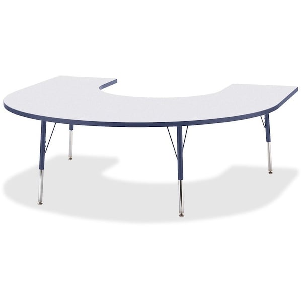 Jonti-Craft Berries Horseshoe Activity Table, 66 in. x 60 in., A-height, Freckled Gray/Navy/Gray 6445JCA112 - main