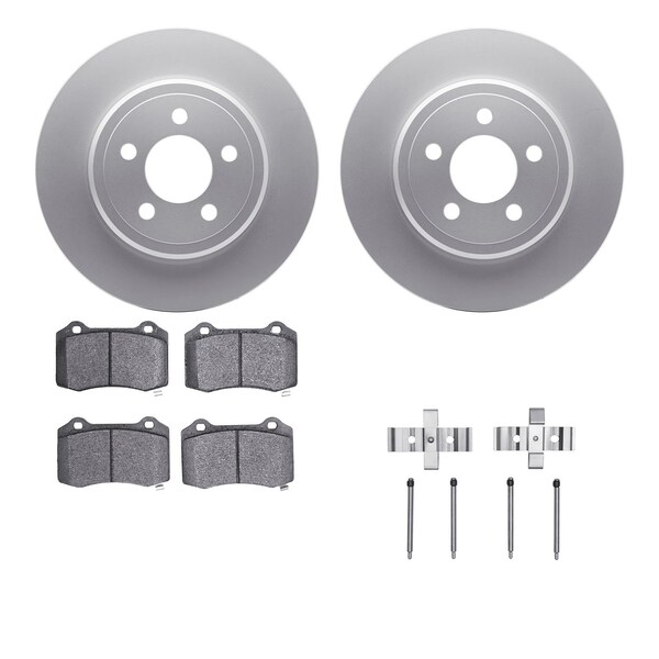 Dynamic Friction Co DFC GEOSPEC Coated Rotor- Heavy Duty Brake Pad includes Hardware 4412-39002 - main