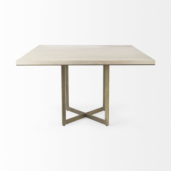 Homeroots Modern Square Wood and Gold Dining Table 397606 - main