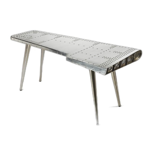 Homeroots 68" Silver Metal Writing Desk 389427 - main