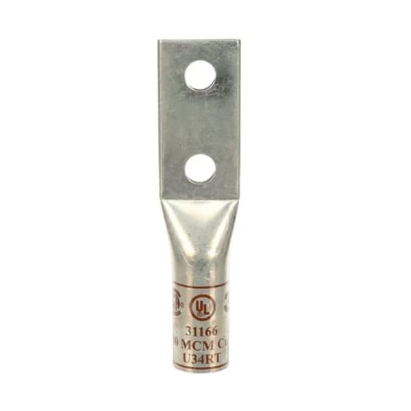 3M Scotchlok Copper Two Hole L Barrel Lug 31166, Up To 35 Kv 500 Kcmil, Brown, 10PK 7000005882 - main