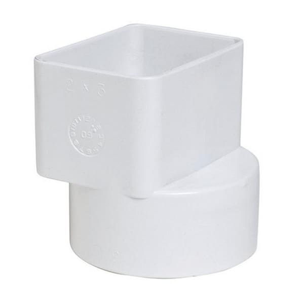Plastic Trends P1923 2 x 3 x 3 in. Flush Downspout Adapter 43745 - main