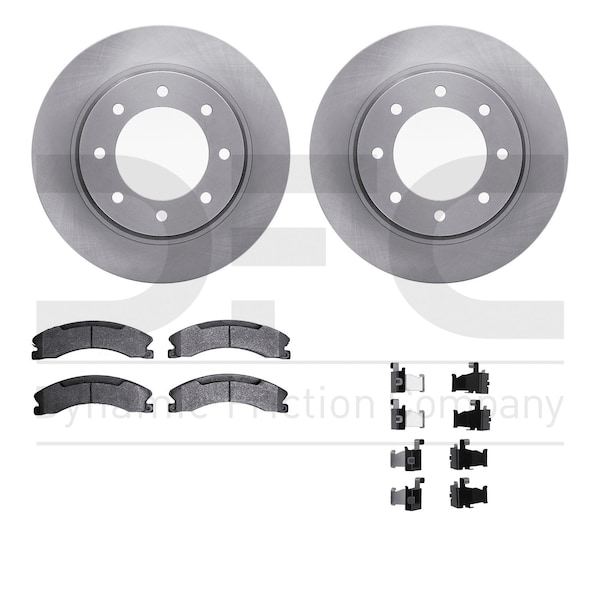 Dynamic Friction Co DFC Brake Rotor- Heavy Duty Brake Pad includes Hardware 6412-67019 - main