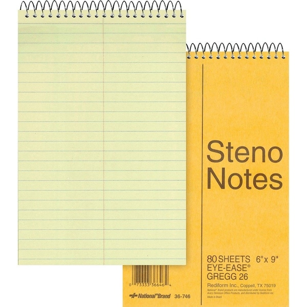 National Steno Book, Gregg Rule, 80 Sheet, Green 36746 - main