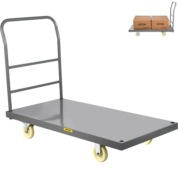 Vevor Platform Truck 2000 lbs Capacity 47" x 24" x 32" Flatbed Cart Hand Truck, 2PK VV-PT-M4824 - main