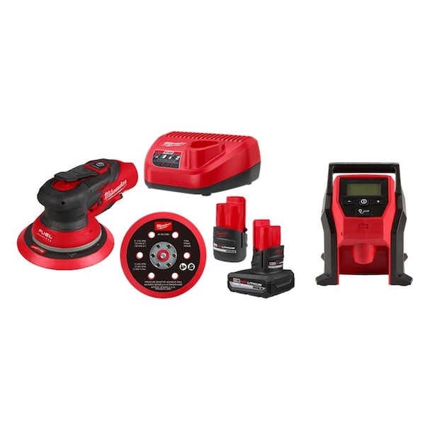 Milwaukee Tool M12 FUEL Sander Kit + M12 3/8" Ratchet 2585-22CX, 2457-20 - main