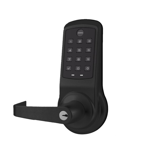 Yale Pushbutton Keypad - No Radio, 6-Pin Cylinder PARA Keyway, Augusta Lever, Black Suede Powder Coat AU-NTB613-NR BSP - main