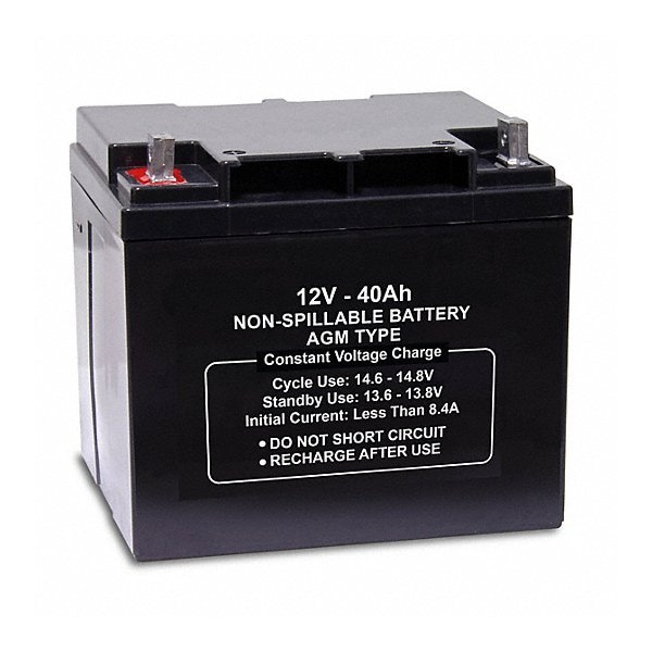 Upg Sealed Lead Acid Battery, 12VDC, 40Ah, Tab with Bolt Hole Terminal, replaces 5EFG2 battery 47032 - main