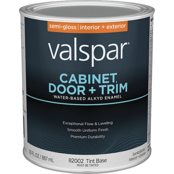 Valspar Cabinet Door & Trim Waterborne Alkyd Semi-Gloss Interior/Exterior Enamel Tint Base 1 Qt. 028.0082002.005 - main