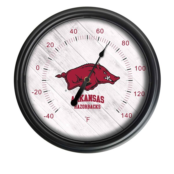 Holland Bar Stool Co University of Arkansas Indoor/Outdoor LED Thermometer ODThrm14BK-08ArknUn - main