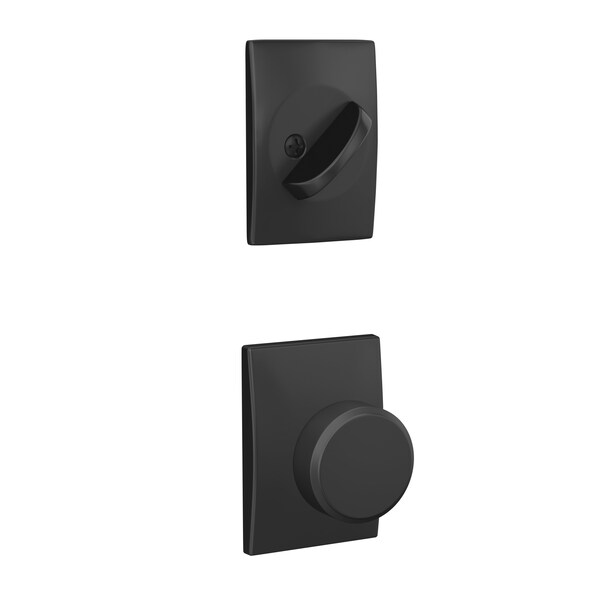 Schlage Residential Schlage Custom Swanson Knob with Century Rose Dummy Interior Trim Matte Black Finish FC94SWA622CEN - main