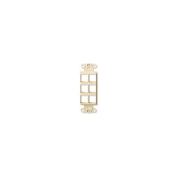 Leviton 6-Port Mounting Strap Unloaded, Decora Style Quickport, White 41646-W - main