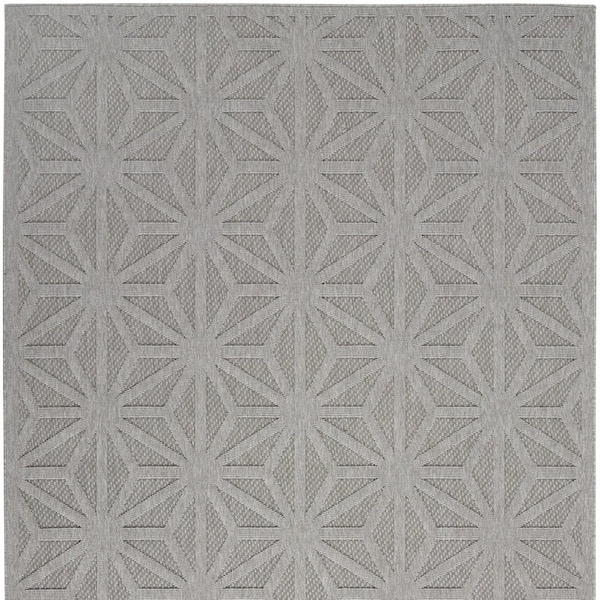 Homeroots 6' X 9' Light Gray And Gray Geometric Indoor Outdoor Area Rug 550513 - main