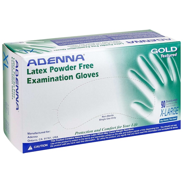 Safety Zone Gold Latex Powder Free 6 mil Exam Gloves - White, XL - Case of 900 GLD268 - main