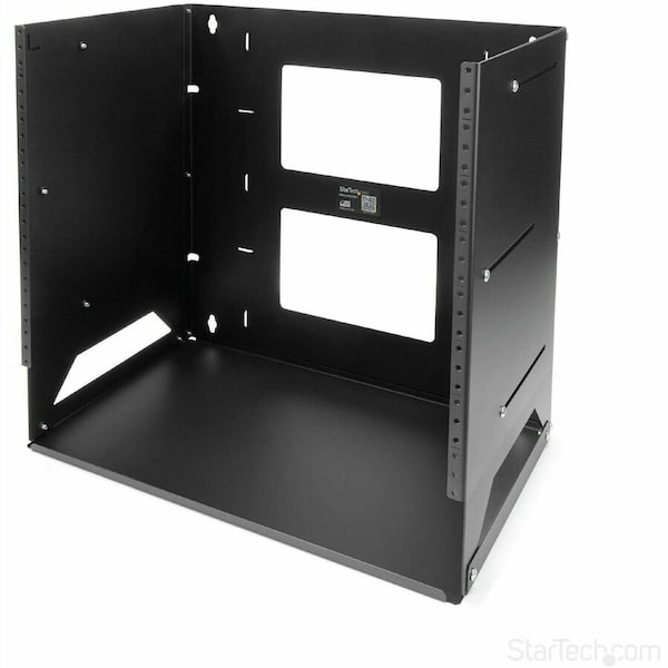 Startech.Com 8U Wall-Mount Server Rack with Built-in Shelf - Solid Steel - Adjustable Depth 12in to 18in WALLSHELF8U - main