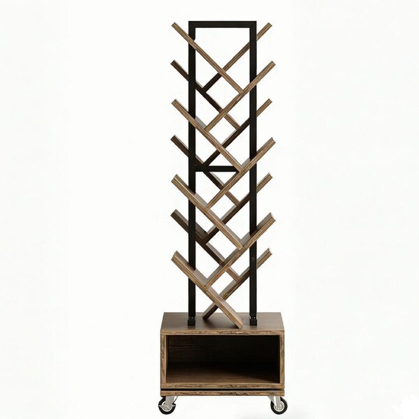 Homeroots 48" Brown Wood Sixteen Tier Etagere Bookcase 717456 - main
