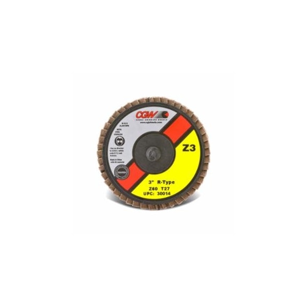 Cgw Abrasives Flap Disc, Mini, Zirconia, Quick Change, Type R, 2 in dia, 40 Grit, 24,000 rpm, 10PK 421-30002 - main