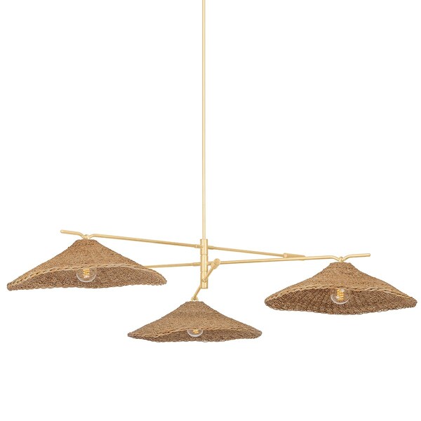 Troy Lighting Valier 3 Light Chandelier 72 In. Vintage Gold Leaf F8772-VGL - main