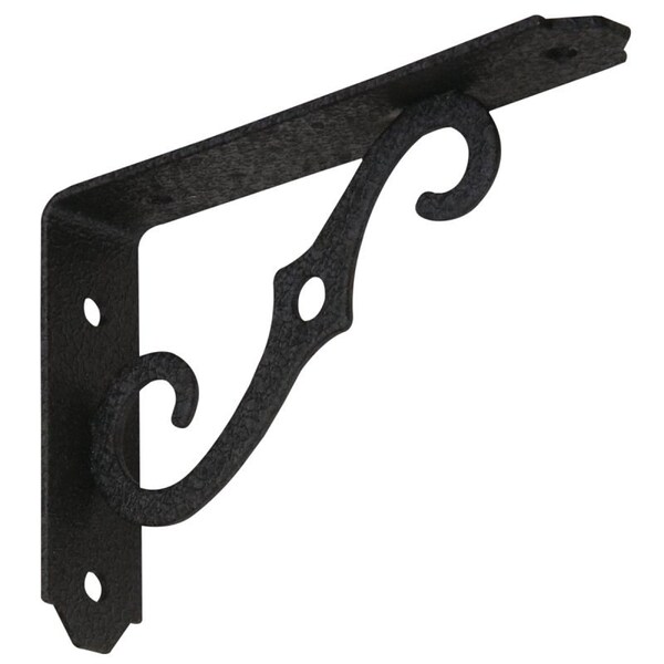 National Hardware 152BC 229393 Shelf Bracket, 80 lb, 5 in L, 0.94 in H, Steel, Antique Black N229-393 - main