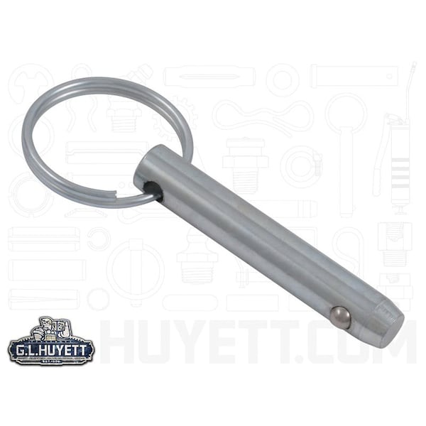 Huyett Detent Pin, Zinc Plated Medium Carbon Steel, 0.312 in Dia x 1.250 in Effective L x 0.317 in Hole Dia DTP-0312-1250 - main