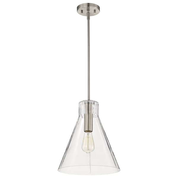 Nuvo Gianna, 1 Light Medium Pendant, Brushed Nickel Finish, Clear Glass 60/8338 - main